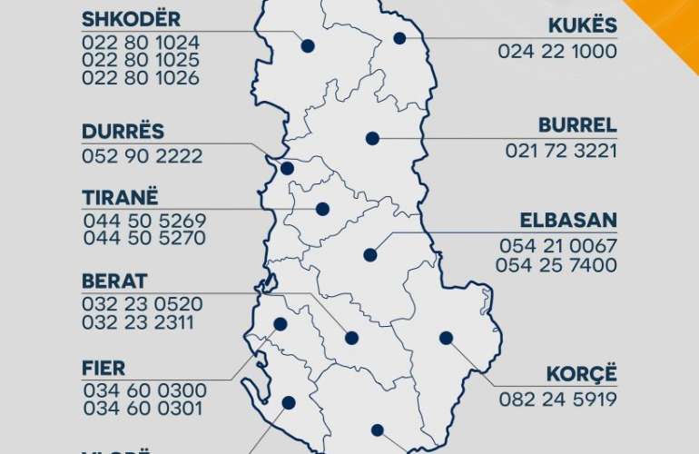 Përmirësohet me 70% situata e defekteve në rrjetin e shpërndarjes, harta me numrat e kontaktit në raste avarish për 11 rajonet e vendit